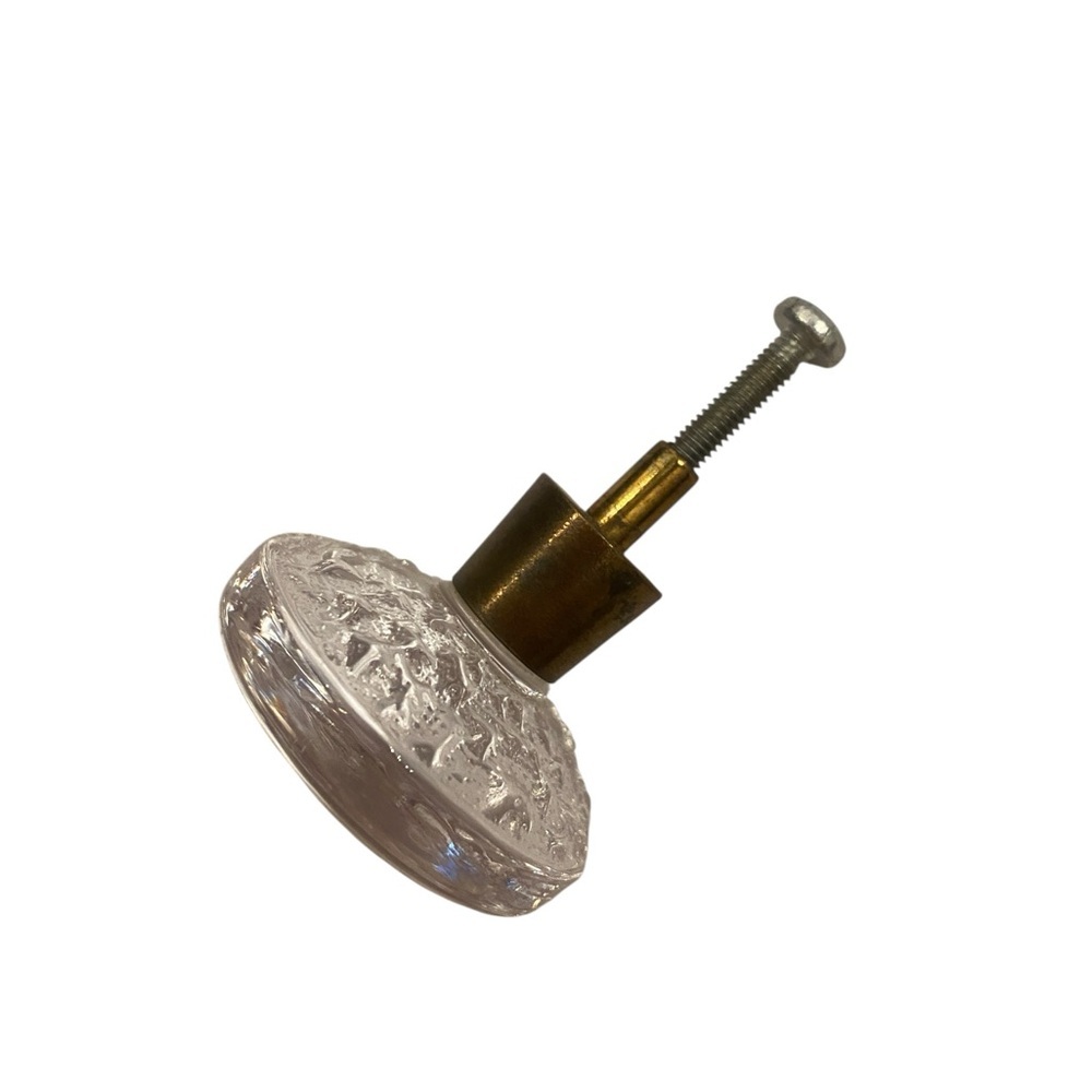 Pull Knobs Vintage Glass Brass Antique Unique Set of 6